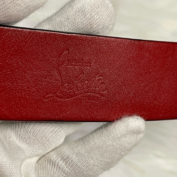 CHRISTIAN LOUBOUTIN ricky calf leather belt in black - Picture 8 of 12
